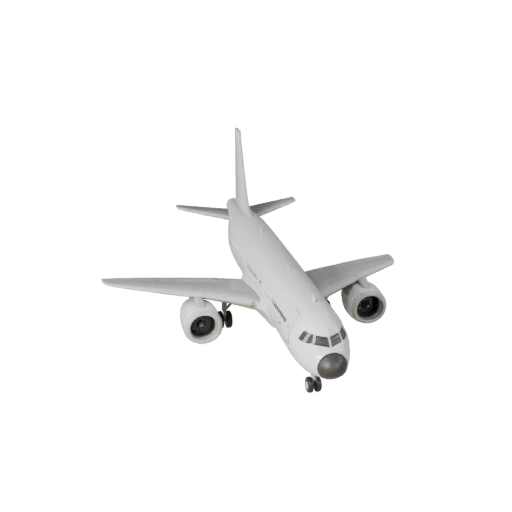 Реалистичный пассажирский самолет в стиле Airbus 3D модель