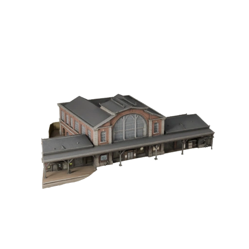 Modello 3D di Edificio di Stazione Ferroviaria per Blender - Asset di Rendering