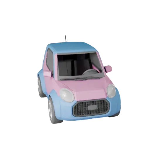 Высокополигональный компактный автомобиль 3D модель для студийных рендеров - PBR