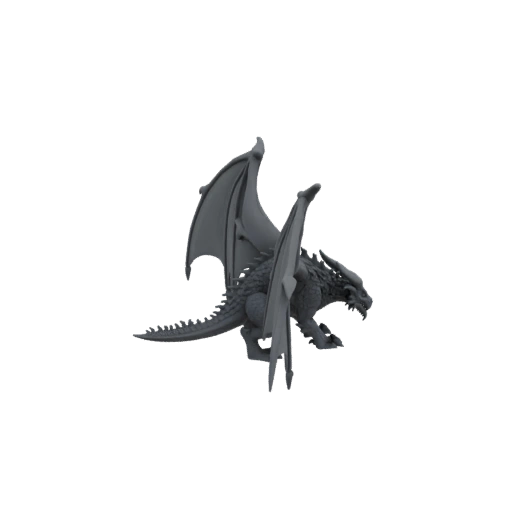 Фэнтези Адский Дракон Босс Миниатюра STL - Поза с размахом крыльев