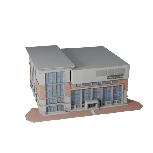 نموذج مكتبة مزخرف ثلاثي الأبعاد - أصل لعبة للهندسة المعمارية