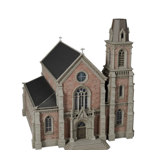 Высокополигональная 3D модель церкви для Archviz для архитектуры