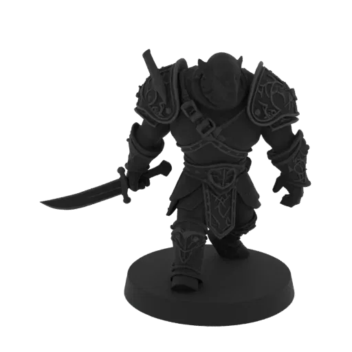 Фэнтезийный миниатюрный STL-файл лукаря-гоблина Hellforged, трехчетвертной настольный рендер, миниатюра врага для печати на с