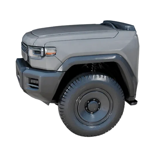 Высокополигональная 3D-модель Cyber Suv, студийный вид крупным планом, высокополигональный актив транспортного средства с уве