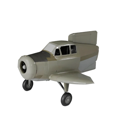 Винтажный истребитель 3D Модель - Высокополигональный PBR Ресурс для