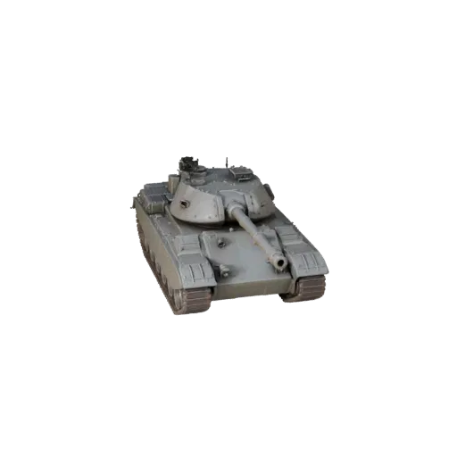 3D-модель боевого танка, вид в игровом окне с трех четвертей, готовый для Unity ассет техники с массивной броней, прочной ход