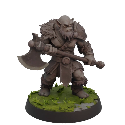 Фэнтези тролль варвар миниатюра STL
