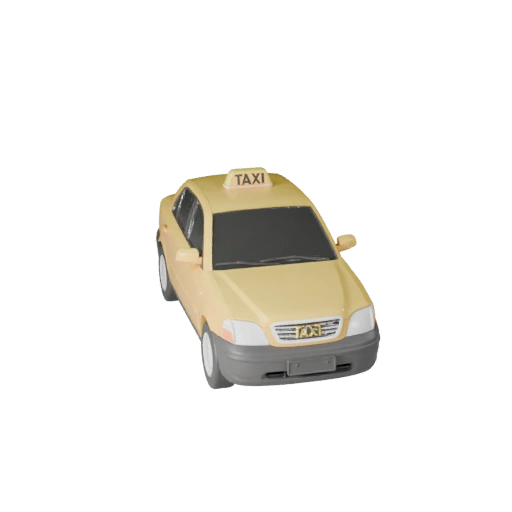 Готовый к игре 3D-модель такси для использования в реальном времени PBR Asset (Legacy)