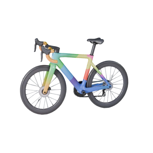 Мультяшный шоссейный велосипед 3D модель - Стилизованный игровой ассет