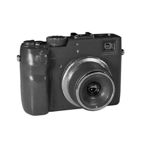 Модульная 3D-модель Action Instant Camera, изометрический вид модульного набора, показывающий текстурированные рукоятки, объе