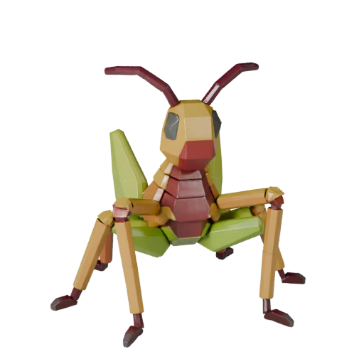 Высокополигональный кузнечик 3D модель - Детальный STL ресурс для печати