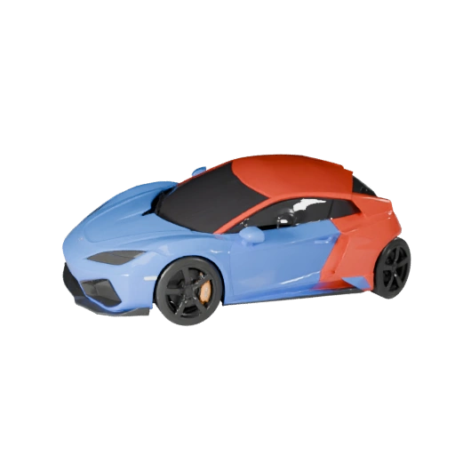 Мультяшный суперкар 3D модель для стилизованных игр, PBR ассет