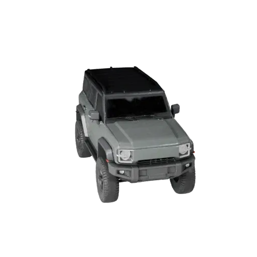 Готовая к игре 3D-модель Cyber Suv, вид в три четверти в студии, готовый к производству актив транспортного средства с увелич