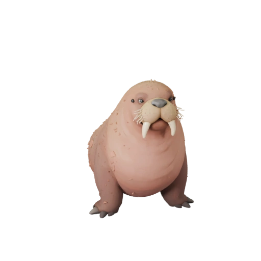 Мультяшный морж 3D модель - Стилизованный ассет для анимации | PBR