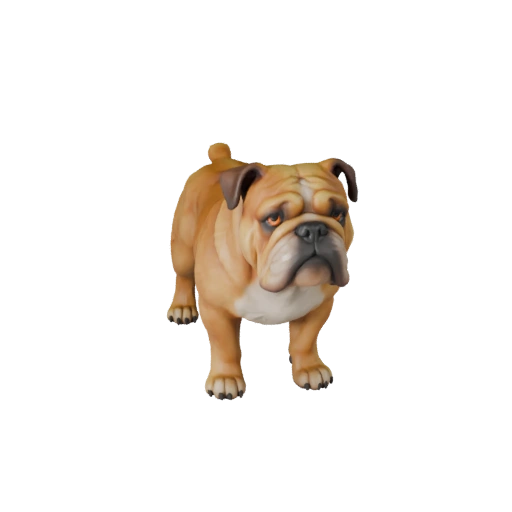 Мультяшный бульдог 3D модель - стилизованный ассет для анимации