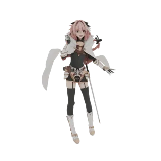 3D модель Астольфо из Fate/Apocrypha в одеянии Сабер, в динамичной позе с мечом.