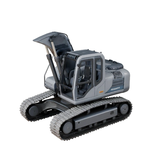 Экскаватор 3D Модель для Unity - Низкополигональный игровой ассет