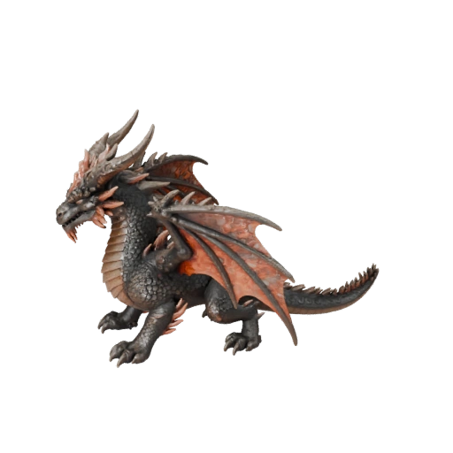 Высокополигональный огненный дракон 3D модель - Детальный STL ресурс для печати