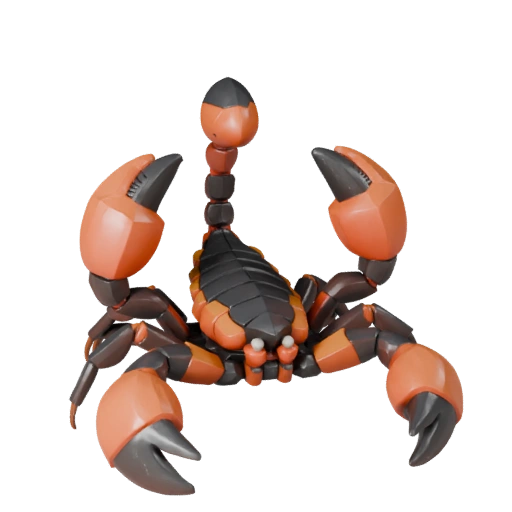 Мультяшный скорпион 3D модель - стилизованный ассет для анимации | PBR