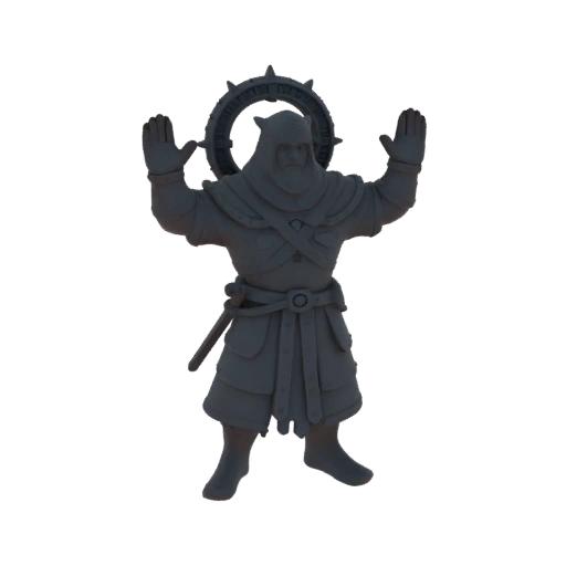 Средневековый друид миниатюра STL - Атака