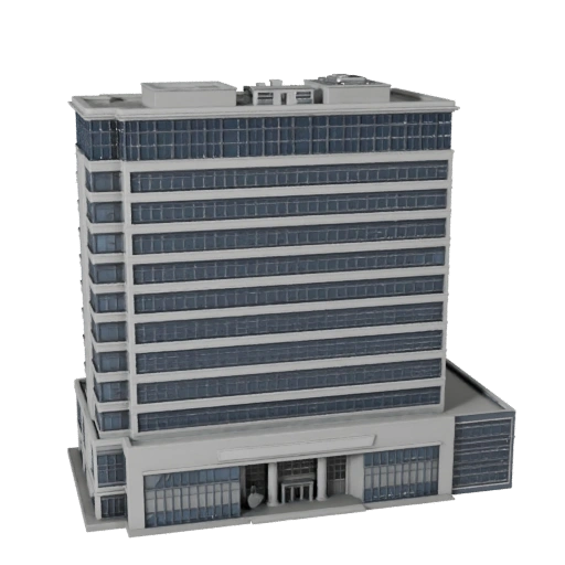 Высокополигональная 3D модель правительственного офисного здания для Archviz