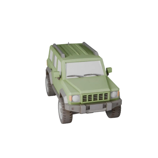Низкополигональный внедорожник для приключений 3D модель для Unity и Unreal (Legacy)