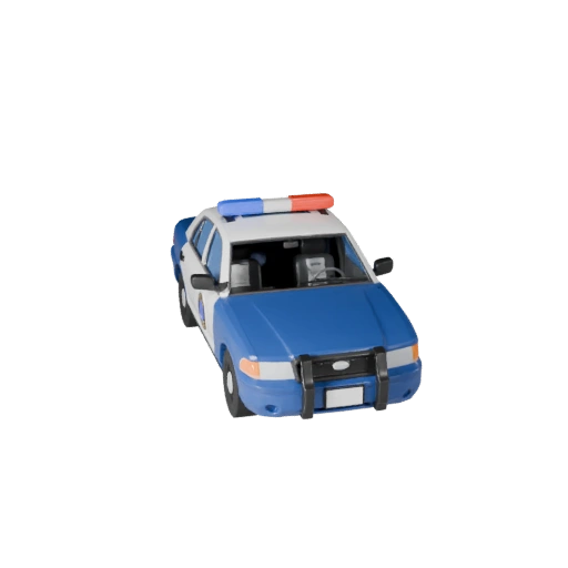 Мультяшная полицейская машина 3D модель для стилизованных игр PBR Asset