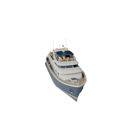 3D модель Винтажной Яхты, вид из игрового окна в три четверти, готовый к использованию в Unity актив транспортного средства с