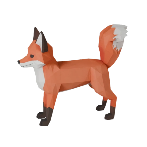 Низкополигональная 3D модель красной лисы - Игровой ресурс Unity с FBX | Бесплатно