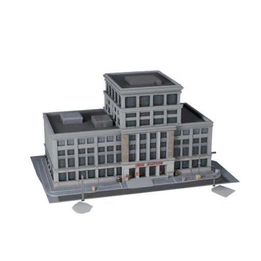 Modello 3D Stazione dei Vigili del Fuoco per Unity - Asset di Gioco per Architettura