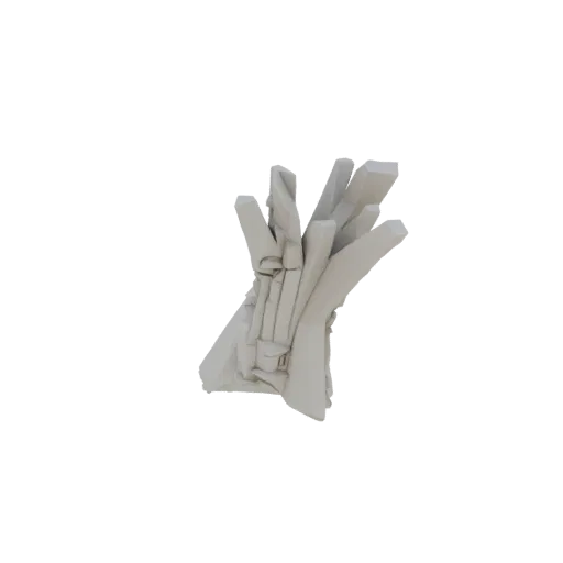 3D модель зубчатой светло-серой скальной породы с острыми угловатыми выступами и текстурированными поверхностями на черном фо