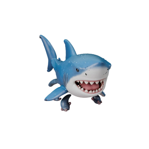 Мультяшная тигровая акула 3D модель - Стилизованный ассет для анимации