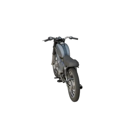 3D модель Винтажный мотоцикл, трехчетвертной игровой вид, готовый для Unity актив транспортного средства с классической геоме