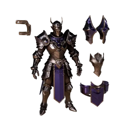 3D персонаж Fantasy Armored Mage, вид из окна движка, готовый ассет для Unreal Engine в статичной позе; модель бронированного
