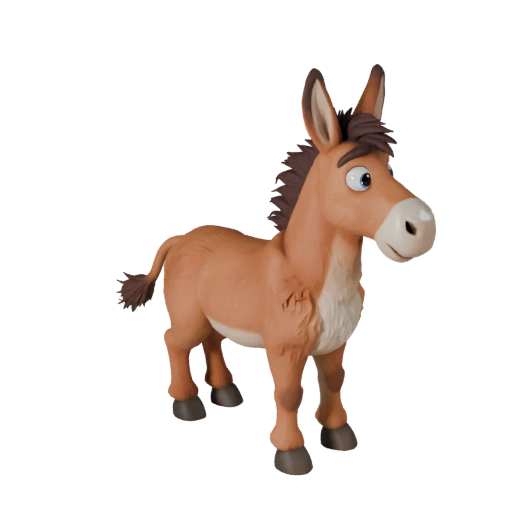 Мультяшный мул 3D модель - Стилизованный ассет для анимации | Бесплатно