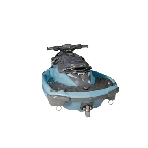 3D-модель гидроцикла, вид в три четверти в студии, готовый для Blender актив транспортного средства с формой корпуса, компоно