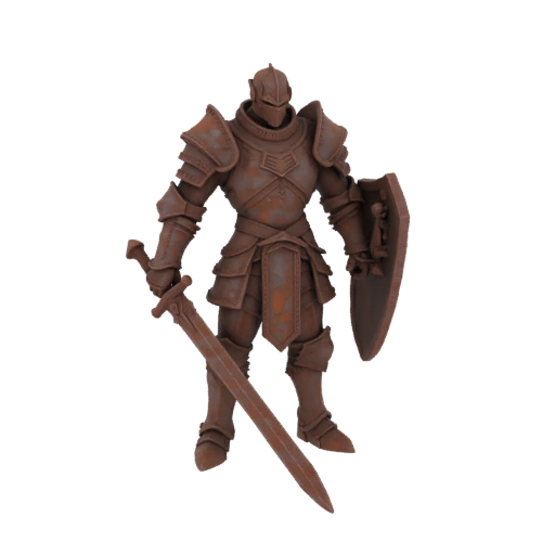 Миниатюра Драконорожденного Паладина в стиле темного фэнтези STL