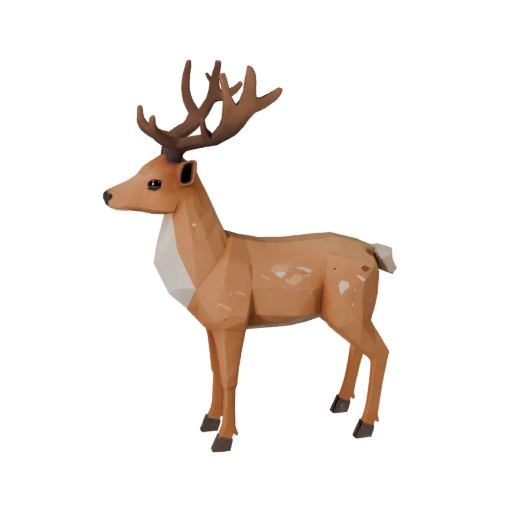 Низкополигональный олень 3D модель - Игровой ассет для Unity с FBX | Бесплатно