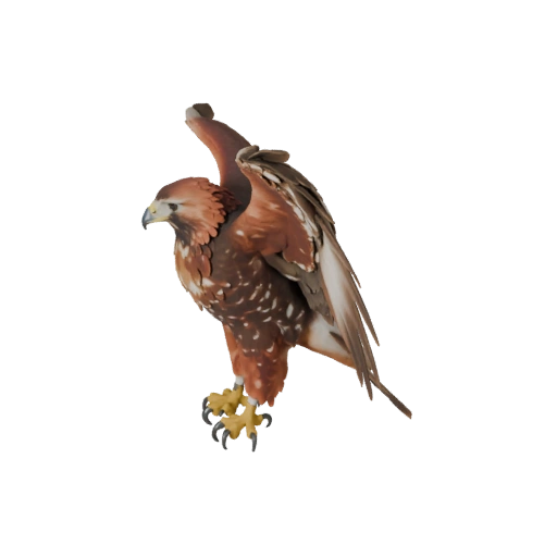 Реалистичная 3D модель краснохвостого канюка - rigged PBR ассет для игр
