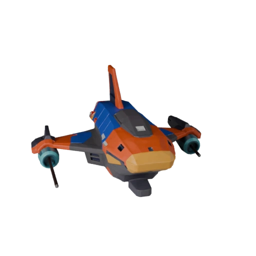 Мультяшный грузовой корабль дальнего космоса 3D Модель - Стилизованная игра