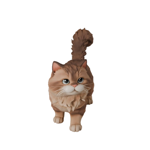 Мультяшная персидская кошка 3D модель - Стилизованный ассет для анимации