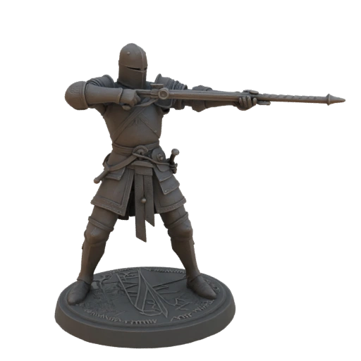 Средневековый воин миниатюра STL - Прицеливание