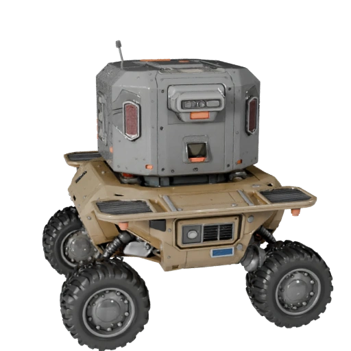 Готовый к игре лунный грузовой вездеход 3D модель для игр в реальном времени