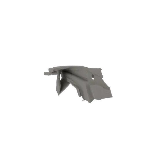 3D модель защиты днища автомобиля серого цвета со сложными изгибами и круглым отверстием, вид под углом.