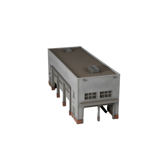 Edificio de Centro de Datos Poligonal Bajo 3D para Juegos y RV