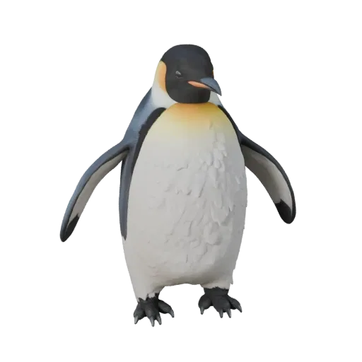 Высокополигональная 3D-модель императорского пингвина STL, изометрический вид, готовая к печати фигурка животного с направлен
