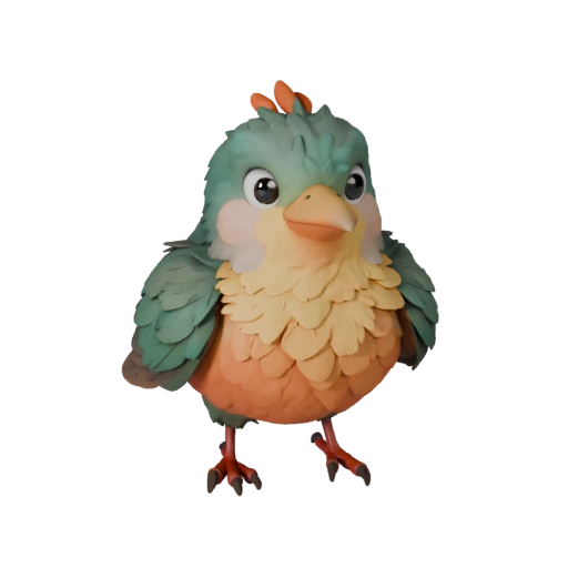 Мультяшная малиновка 3D модель - Стилизованный ассет для анимации | Бесплатно