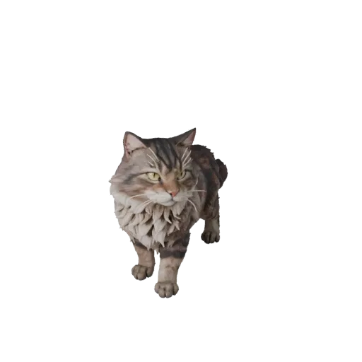 3D модель норвежской лесной кошки, вид сбоку, рендер дикой природы, готовый для Blender ассет животного с кошачьей пластикой