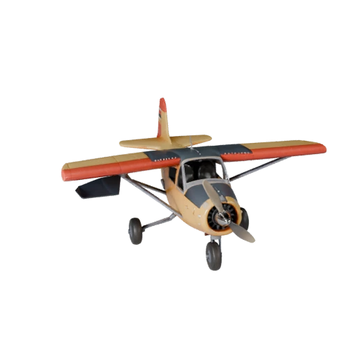 3D модель самолета с пропеллером для Blender и игр - реалистичный