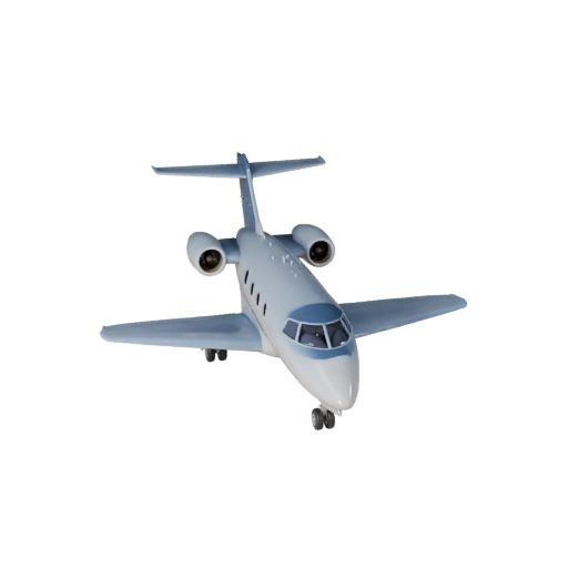 Готовый к игре частный самолет 3D модель для игр в реальном времени - PBR